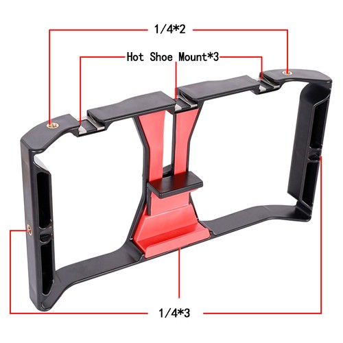 ABS Handy Rig Aufnahme Video Kamera Käfig Mikrofon Halterung Film Stabilisator - Bild 3 von 11