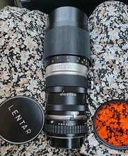 Tele-Lentar 1:3.5 f=200mm   Mft Auto Camera Lens w/ Mount & 2X Converter  Japan 