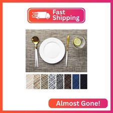 LEXMORE Placemats Set of 4 Vinyl/Plastic Woven Place Mats for Kitchen Table Indo