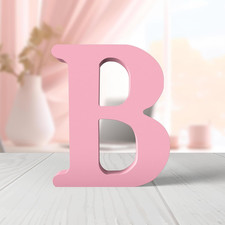 6 Inch Pink Wood Letters Unfinished Wood Letters for Wall Decor Decorative Stand