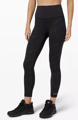 Lululemon Wunder Train Logo Embossed Black leggings High-Rise 25'' 6