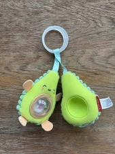 Skip Hop Plush Farmstand Avocado Interactive Rattle Stroller Toy Ages 0+