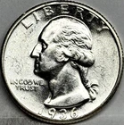 Semi-KEY CHOICE+ UNC 1936-S WASHINGTON QUARTER. Gorgeous coin with full luster.