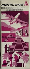 Mexicana Airlines Timetable - Oct 1980