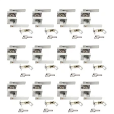 12pcs Silver Door Lever Heavy Duty Door Knob Reversible Square (PRIVACY LOCK)