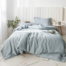 Simple&Opulence 100% Linen Duvet Cover Set 3pcs Basic Style Natural French Wa...