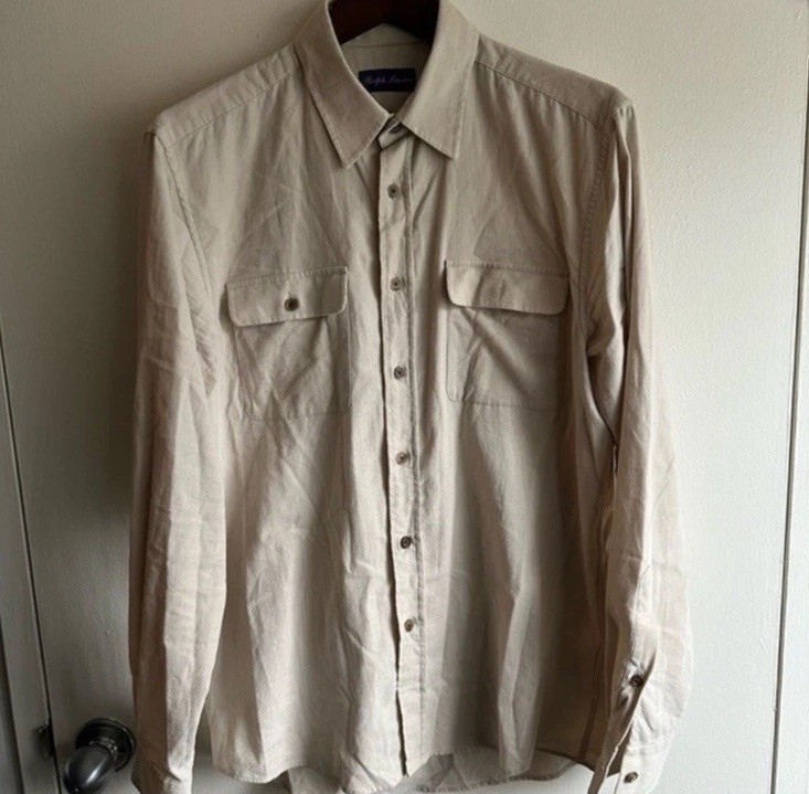 Ralph Lauren Purple Label Cream Soft Corduroy Shirt US M