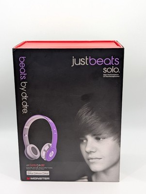 Beats by Dr. Dre JustBeats Solo Purple Gray Foldable Headphones 3.5mm Mic