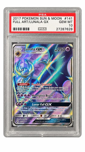 2017 Pokemon TCG Sun & Moon Lunala GX Full Art Holo Rare PSA Gem 10 #141/149