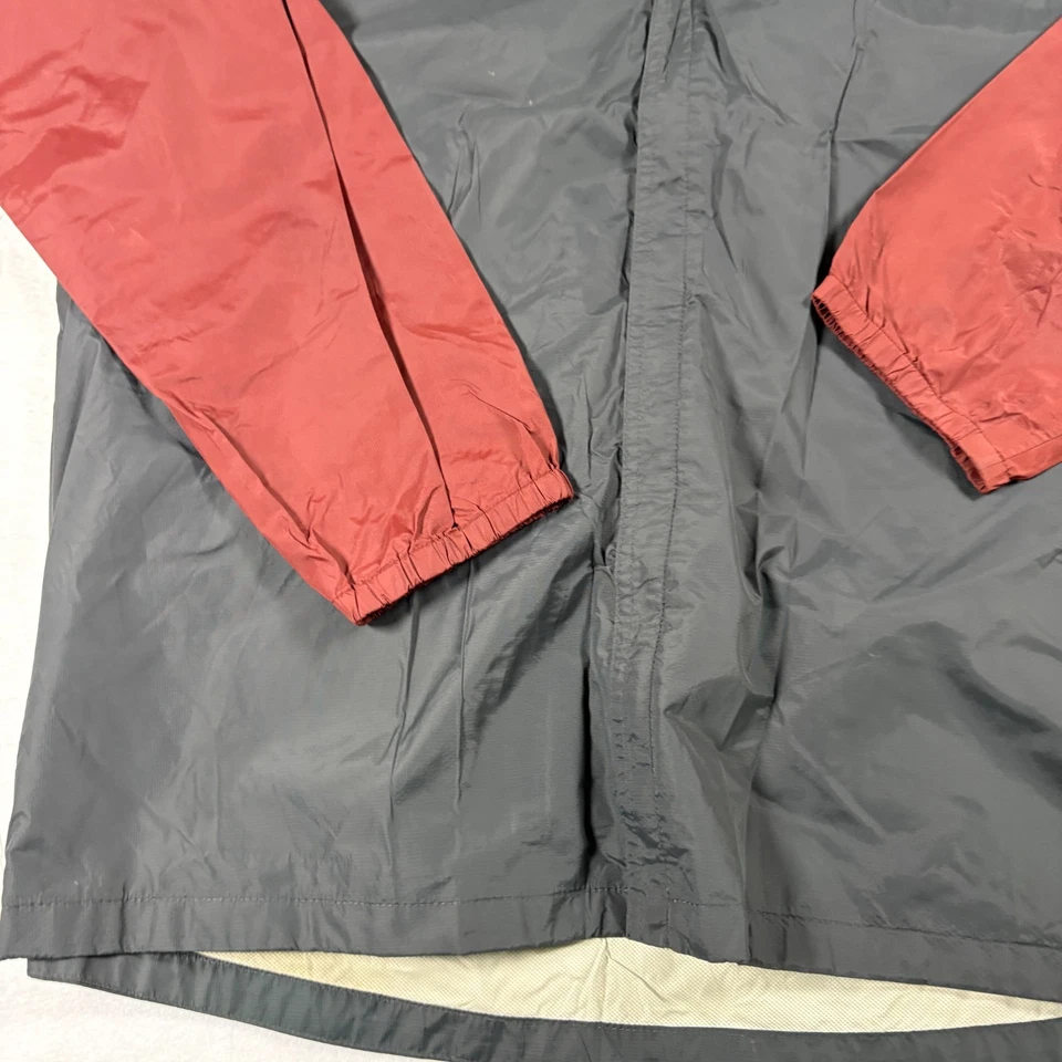 GoLite Men Jacket L Gray Red Hooded Lightweight Nylon Windbreaker Hiking Outdoor - Image 2 of 4