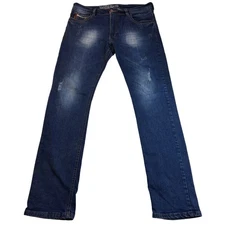 Diesel Dark Wash Distressed Straight Leg Jeans Men's Size 36x32 Y2K Preppy