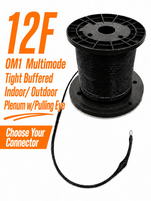 12 Fiber Indoor/Outdoor OM1 MM Distributon Riser Preterm Assembly Lot USA Made