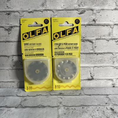 Lot of 2 OLFA 45mm Wave Rotary Cutter Blades NIP