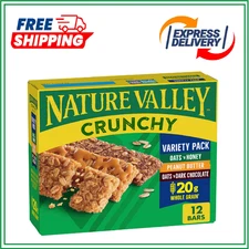 Nature Valley Crunchy Granola Bars, Variety Pack, 12 Ct, 6 Pouches, 8.94 oz