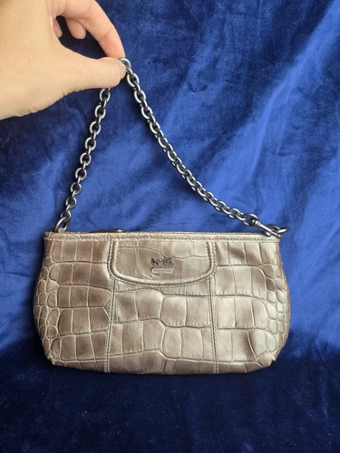 COACH Madison 47170 grande pochette polsino in pelle di coccodrillo esotico emb
