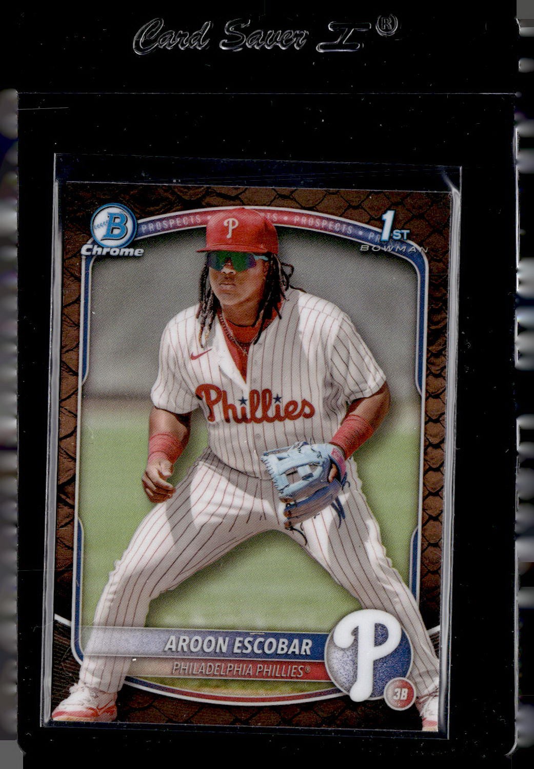 2025 Bowman #BCP-65 Aroon Escobar Chrome Prospects Reptilian Refractor