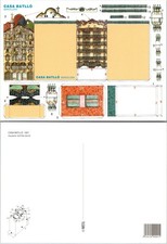 Casa Batlló Barcelona Paper Model Cut Out Postcard 1907 Gaudi Unposted Souvenir