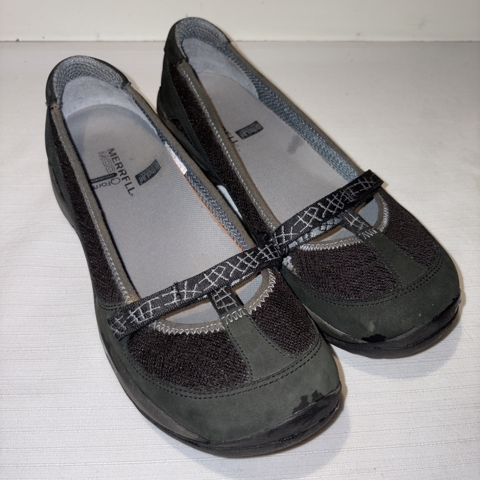 Ballerine Merrell da donna taglia 8 5 nere in pelle scamosciata comode Orthorlite