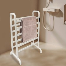 Dual-row Electric Heated Towel Rack Towel Warmer Rack Floorstanding White 180W
