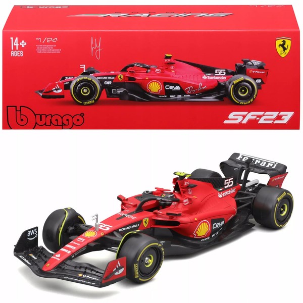 4893993016228 Bolid F1 Ferrari SF-23 2023 #55 Carlos Sainz 1:24 Model Bburago 18-image
