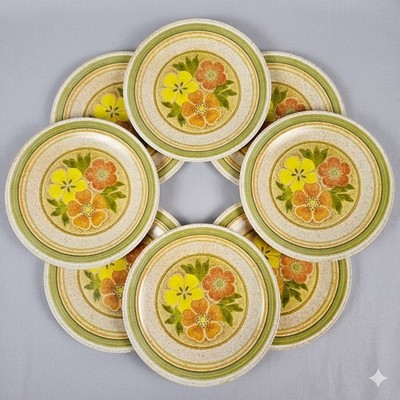 Melamine Dinner Plates (8) Harvest Blossom National Home Products Artisan Ware