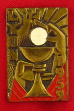 Vintage  EUCHARISTIC CONGRESS Pin 1959 LYON FRANCE Catholic French Augis Pin