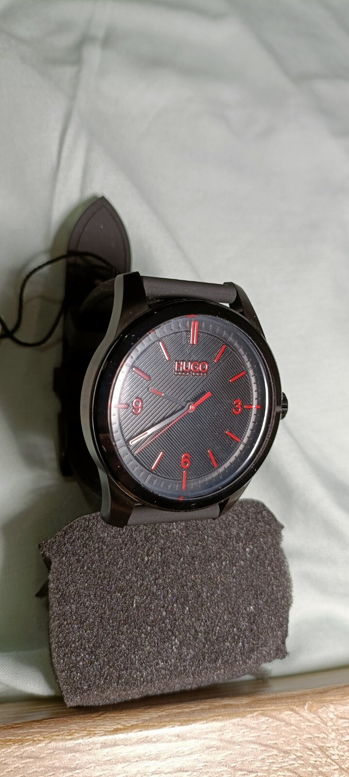 Hugo Boss Mens Black Watch Plated Silicone Strap Multi Textured 
