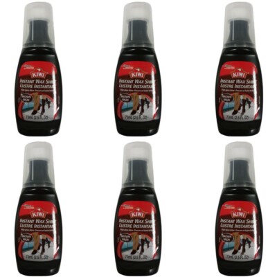(6 Pack) NEW Kiwi Liquid Wax Instant No-Buff Shine Brown 2.50 Ounces