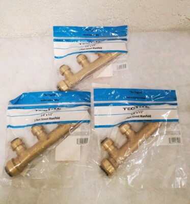 *3* Apollo Tectite 3/4 x 1/2 3-Port Street Manifold, pex cpvc pe-rt or copper