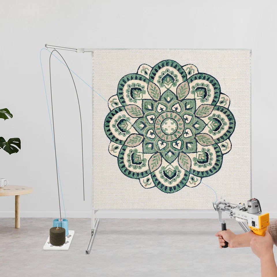 Aluminum Alloy Rug Tufting Frame Silver Freestanding Tufting Frame w/ Yarn Tray - Image 2 of 4