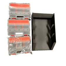 Hanging Tote Kit for Van Shelving Storage,3 Plastic Storage Box OPEN BOX,