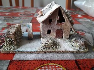 Casetta Per Presepe Di Natale Cm 13 6 5 Alta In Cartone E Sughero Ebay