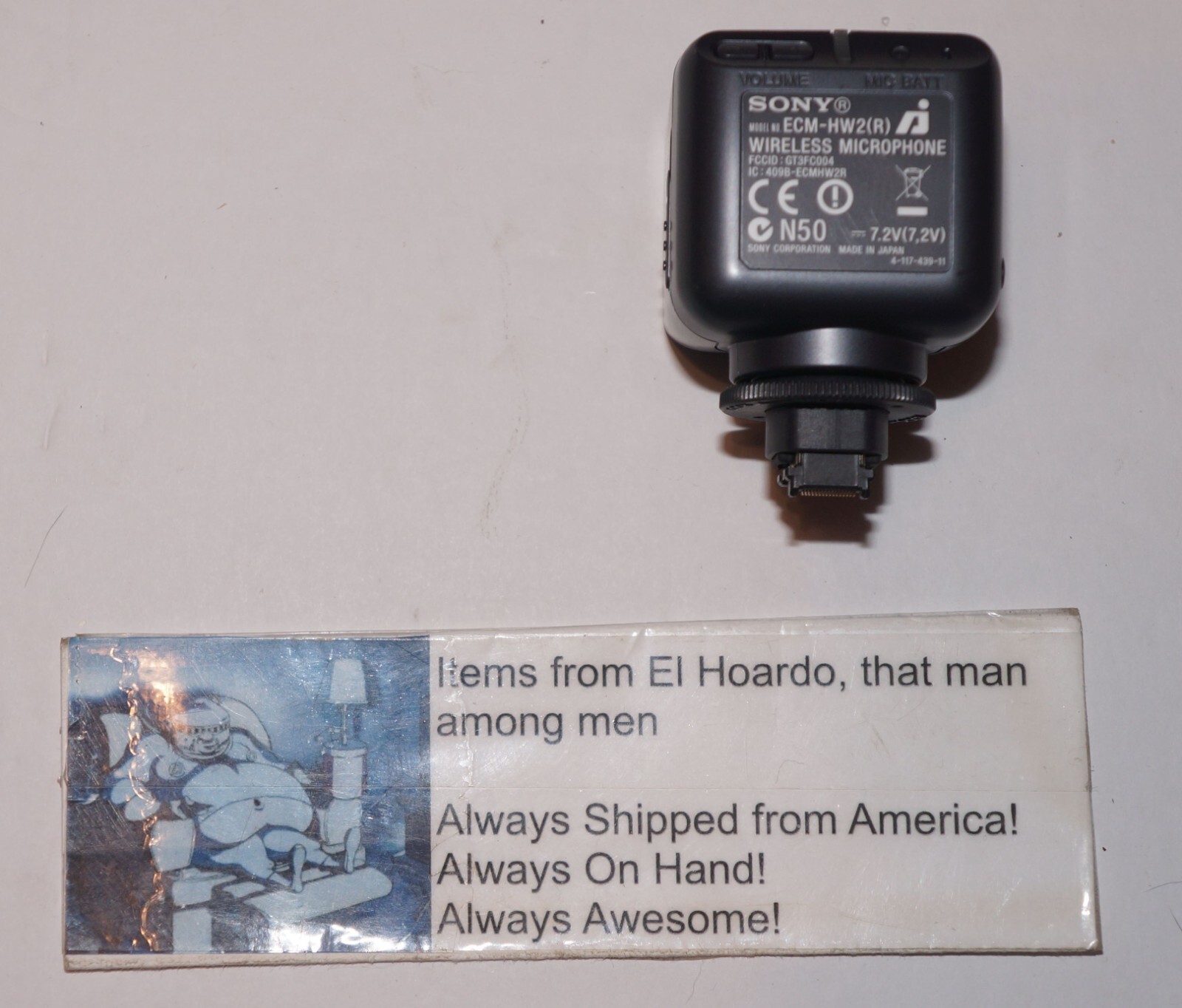 SONY Camcorder WIRELESS MICROPHONE ECM-HW2 Receiver Module Part * NO MICROPHONE-image