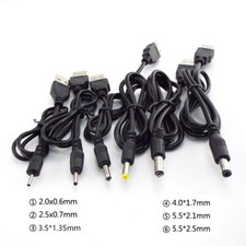 5V DC Charger Power Cable Cord USB A Male to 1.7 2.0 2.1 2.5 3.5 5.5mm Connector