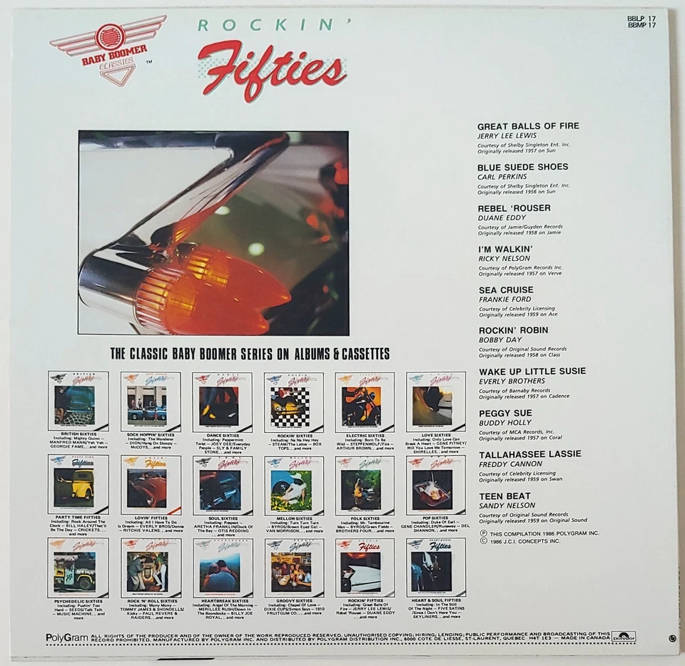 ROCKIN' FIFTIES – VARIOUS LP 33 RPM VINYL Jerry Lee Lewis, Carl Perkins, Ricky N - Image 3 of 3