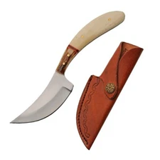 Rite Edge Curved Skinner Fixed Knife 3.75" Stainless Steel Full Blade Bone/Stag