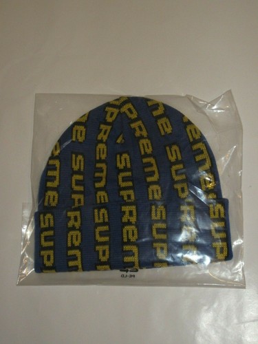 SUPREME Vertical Logo Beanie BLUE 