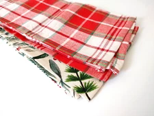 NOW DESIGNS (Set of 2) Red Plaid Tea/Dish Towels 18x28 Winter Bough Berry NWT