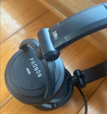 PHONON 4000 Sealed Dynamic Headphones Foldable Mobile Black Wired 