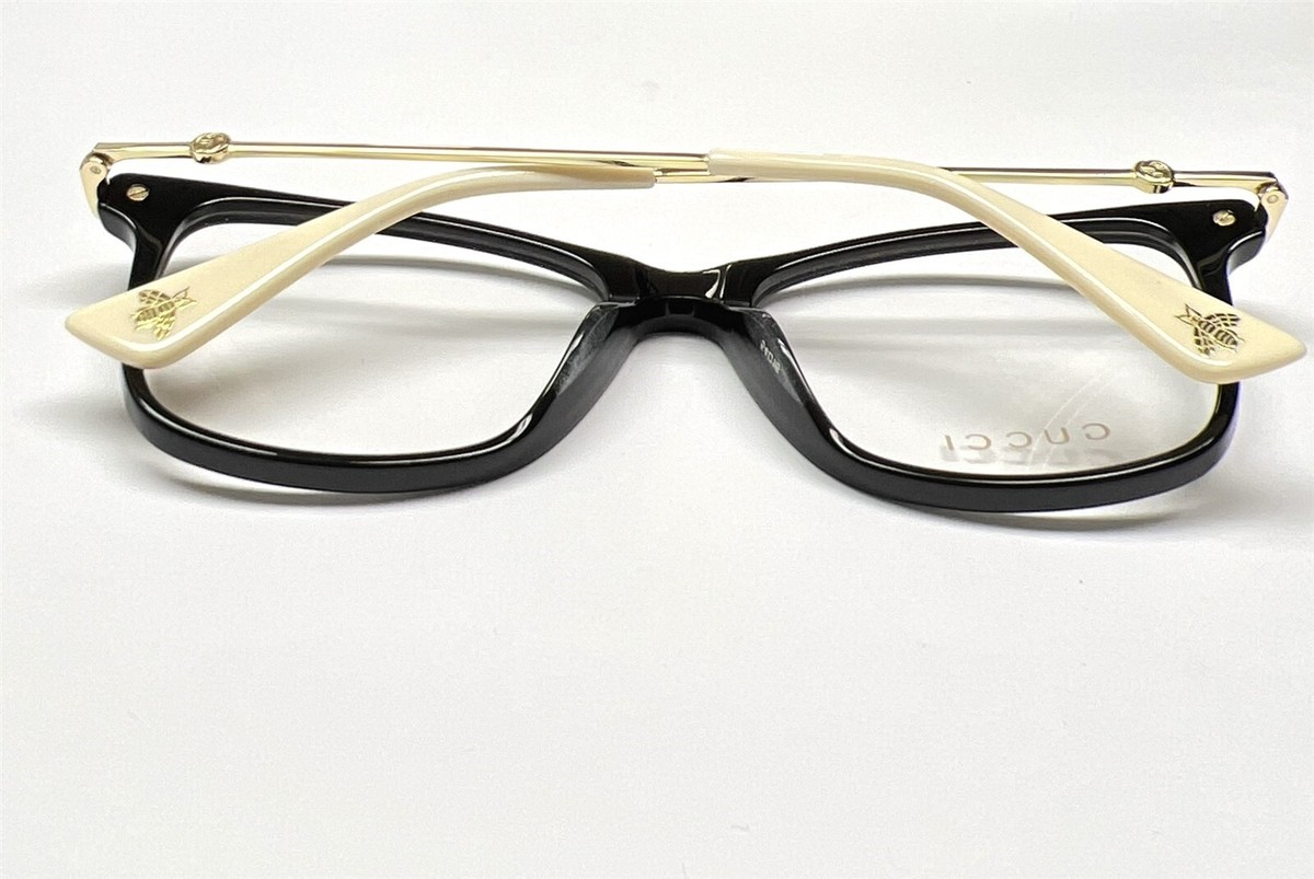 Gucci GG 0513O 001 Eyeglasses Glasses Polished Black w/ Gold Gucci GG 0513O 001 Eyeglasses Glasses Polished Black w/ Gold