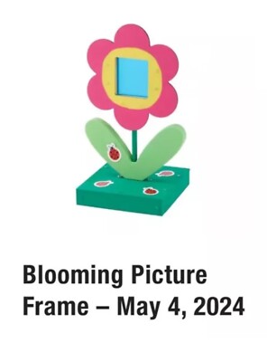 Home Depot Blooming Picture Frame Kids Workshop Kit Pin Included May 2024 NEW!