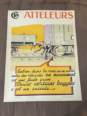 Affiche prévention sécurité SNCF 1967 n°6203 - Photo 1/4