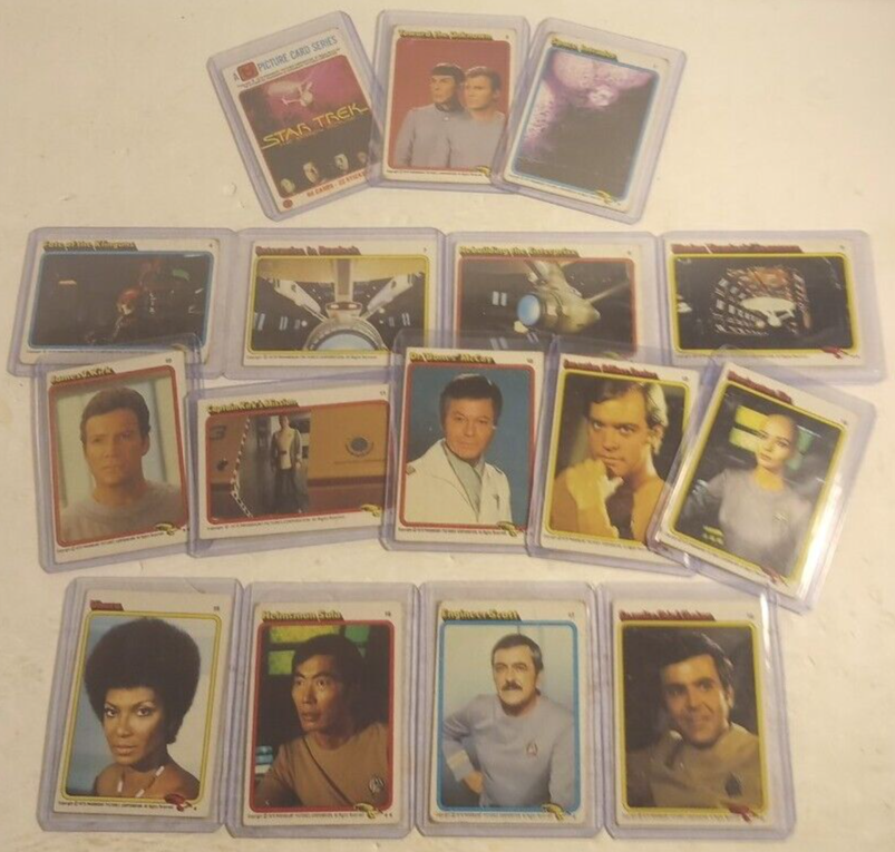 star trek card sleeves Vintage 1979 Star Trek The Motion Picture, Topps 16 Trading Cards w/Sleeves