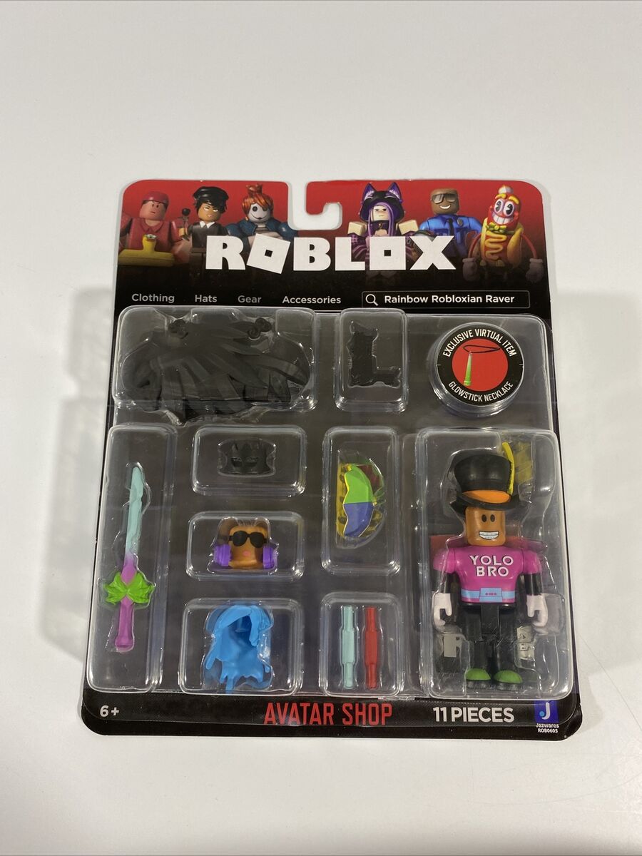  Roblox Avatar Shop Series Collection - Just Bee Yourself +  Rainbow Robloxian Raver Bundle [Includes 2 Exclusive Virtual Items] : Toys  & Games