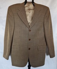 JACKET AUTHENTIC HUGO BOSS LORO PIANA PLAID BROWN WOOL MENS BLAZER SIZE US40EU50