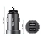 NEW AUKEY Dual USB-A Metal Car Charger - 24W