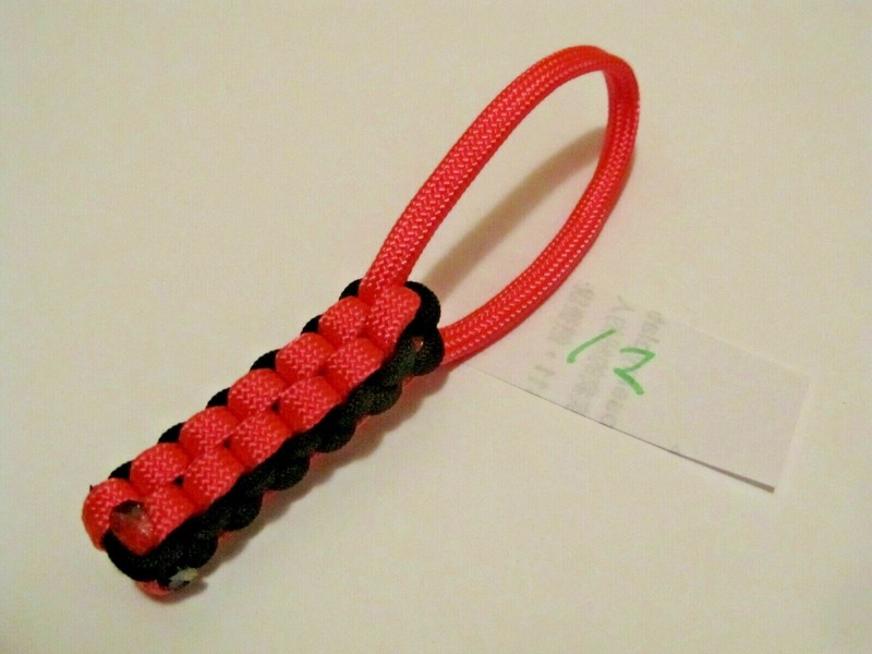 ONE (1) Paracord KEYCHAIN KEY FOB 550 USA HAND-MADE #12 knife key tool zipper