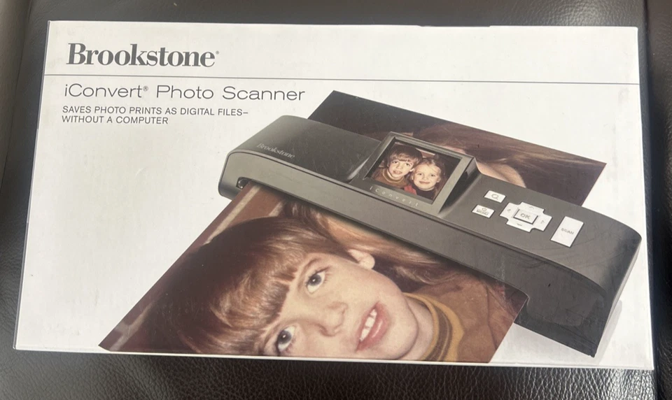 Brookstone iConvert Photo Scanner w/Original Box Save Photos w/out Computer NEW - Image 2 of 4