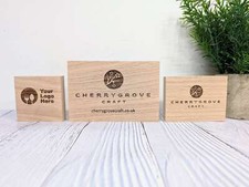 Custom Logo Oak Blocks -Personalised Logo Engraved Oak Sign - Freestanding