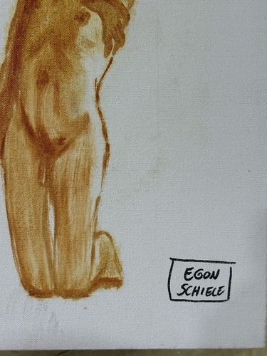 EGON SCHIELE painting oil on canvas signed and stamped - Picture 5 of 5